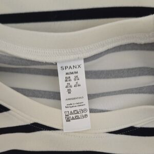 SPANX Cream and Black Striped Shirt